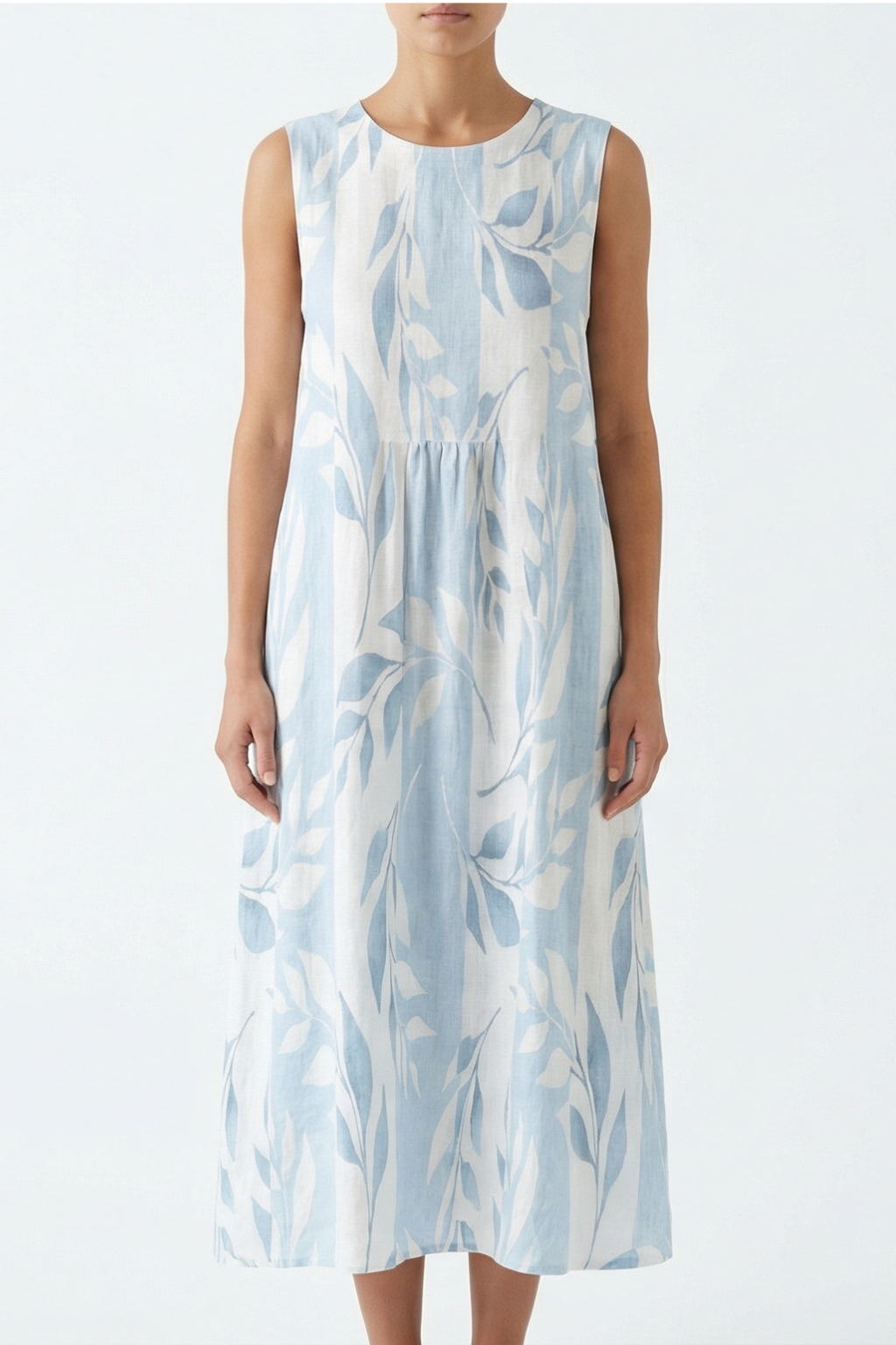 Joy | Leaf Print Midi Dress