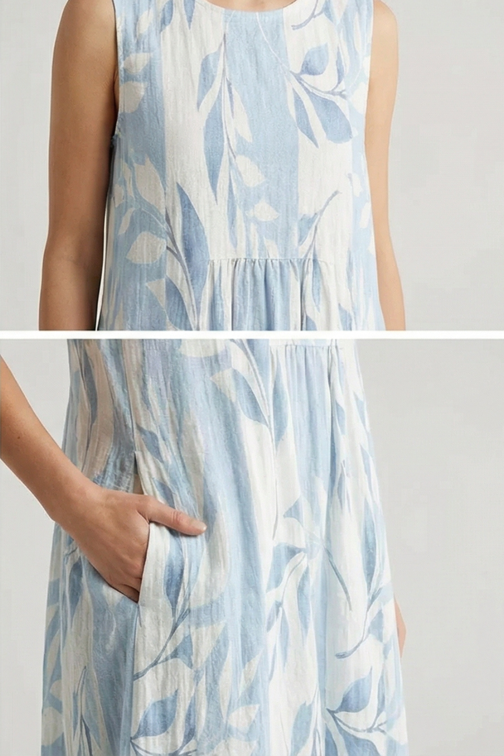 Joy | Leaf Print Midi Dress
